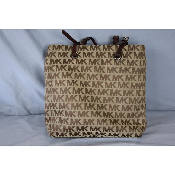 Michael Kors Tote Bag Womens Large MK Monogram Canvas Shoulder Purse Handbag - Picture 8 of 16